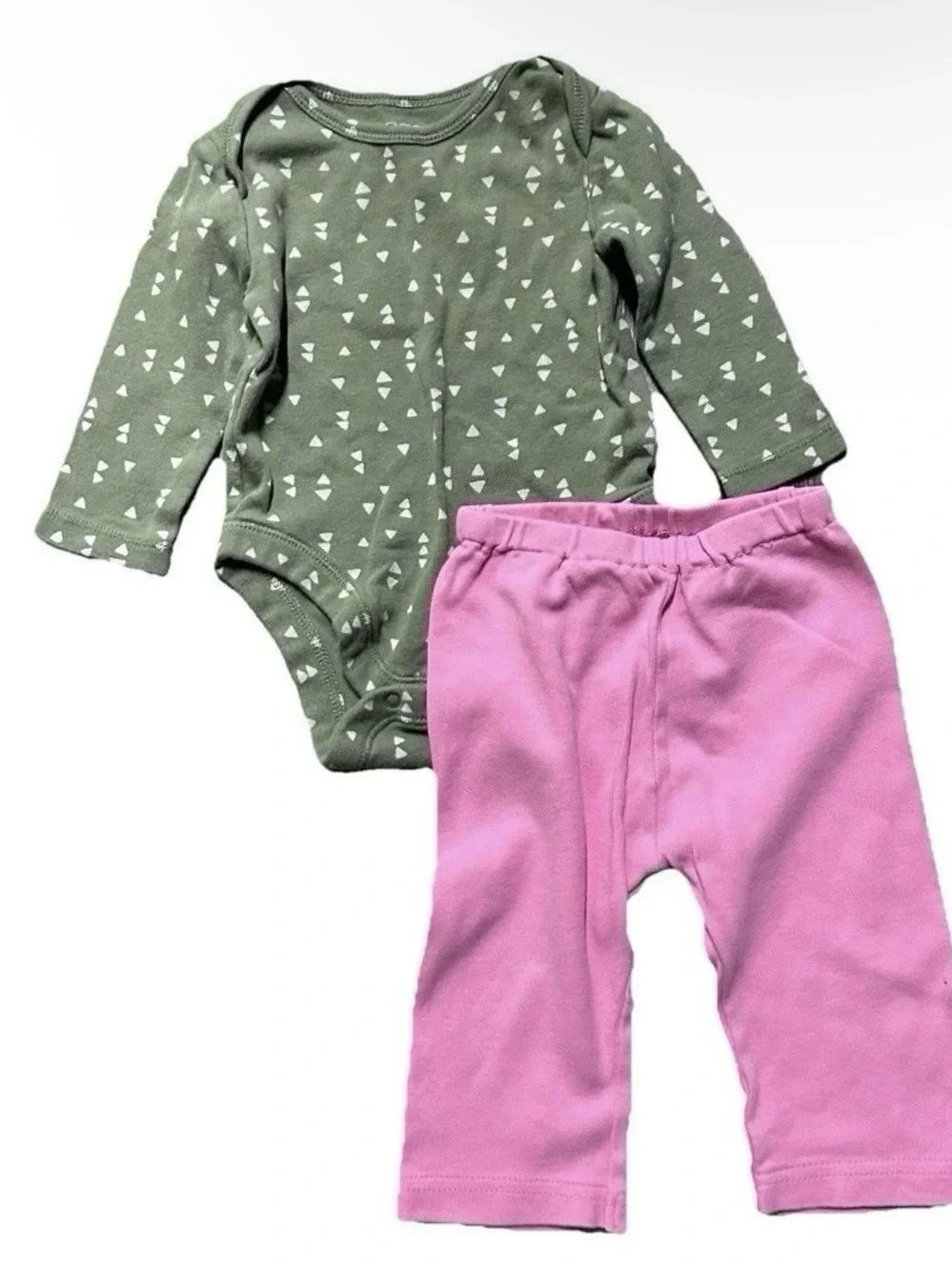 Baby Girl Long Sleeve Bodysuits Pants Pink Grey Size 3-6 Months